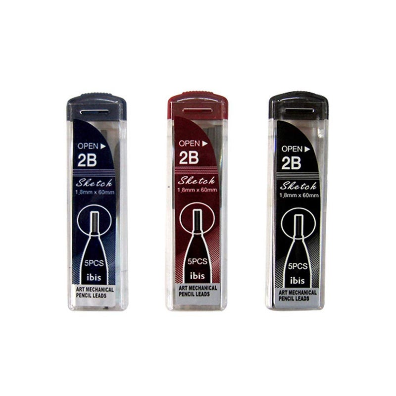 ibis 2B 1.8mm Art Mechanical Sketch Pencil Leads Set of 3 - Image 1